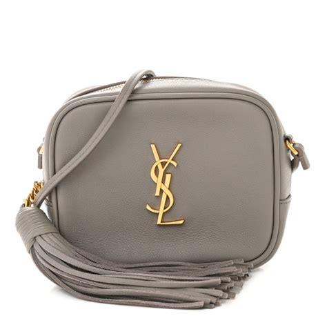 SAINT LAURENT Nappa Monogram Blogger Bag Oyster Grey